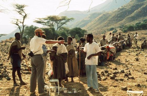 Red Cross team at work in the central highlands of Ethiopia in 1974of